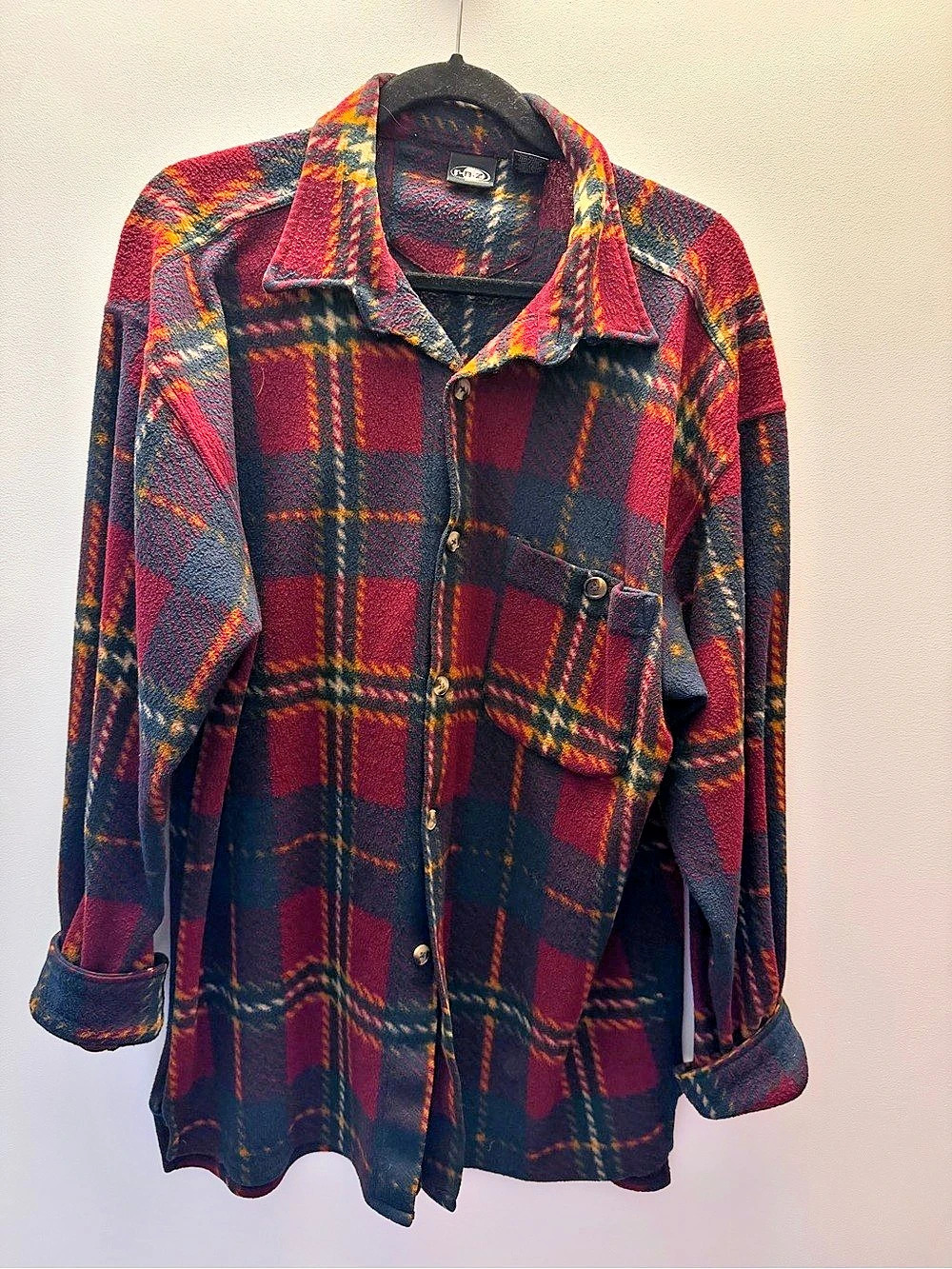 Junz Plaid Jacket Red & Black XL
